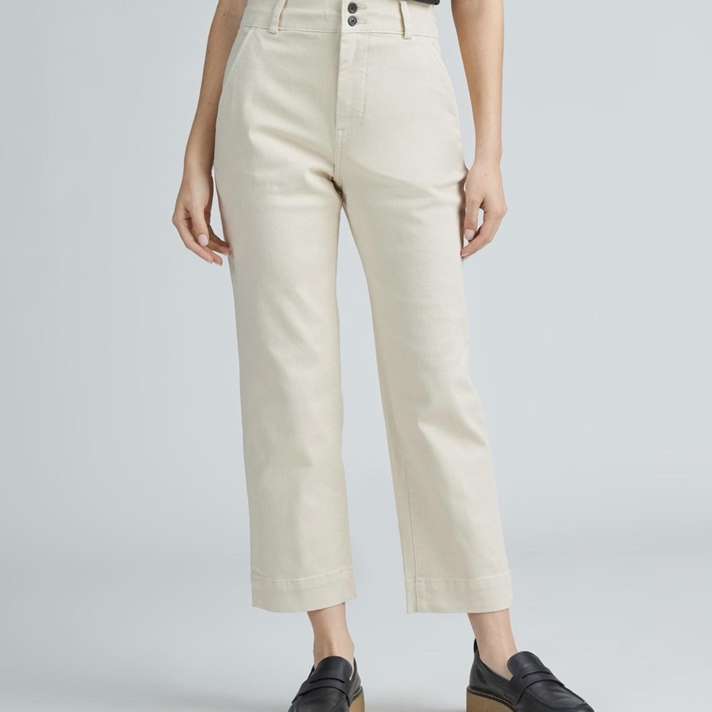 Everlane The Organic Straight-Leg Pant In Stone Size 4